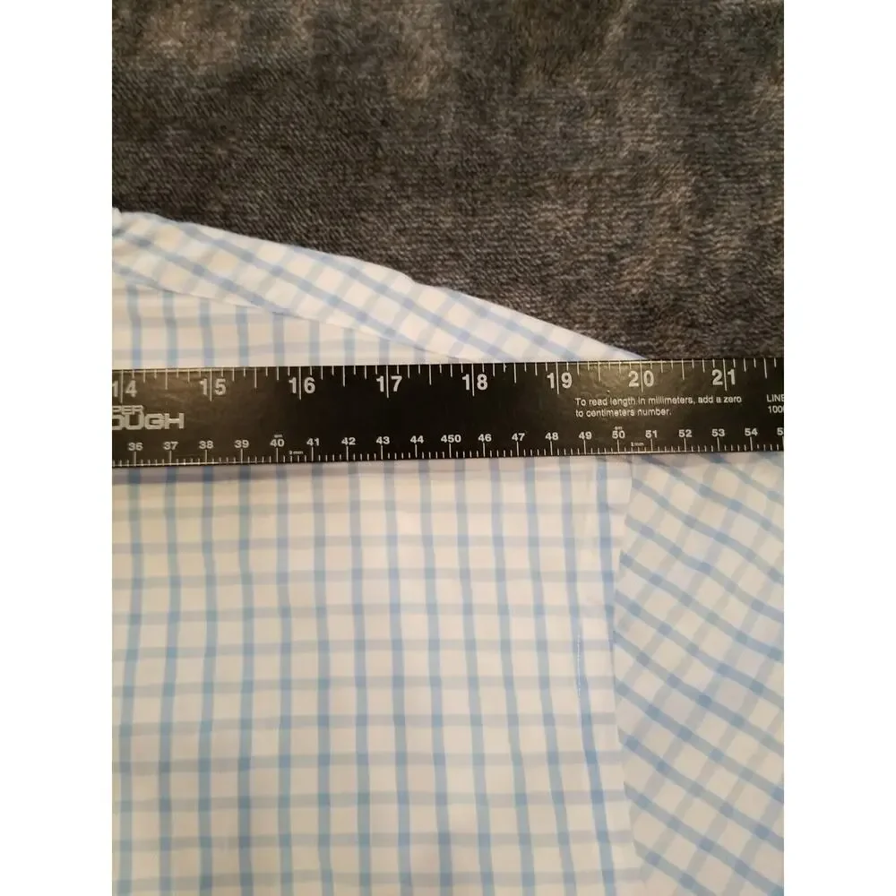 Banana Republic Mens Blue/White Window Pane Print Button up Shirt Size‎ XXL